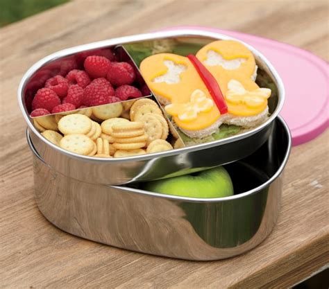 stainless steel bento box pottery barn|lunch box that fits bento.